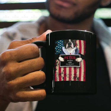 Personalized Dog Gift Idea - Frenchie The Bad Dog Police Dept For Dog Lovers - Black Mug